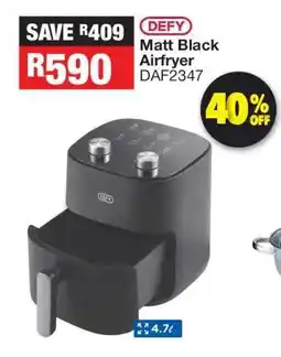 OK Furniture DEFY Matt Black Airfryer DAF2347 offer
