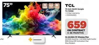 TCL 75-Inch QLED Google TV-75P8K