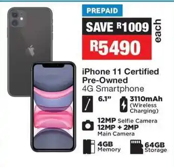 OK Furniture iPhone 11 Certified Pre-Owned 4G Smartphone offer