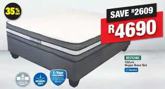 OK Furniture Restonic 152cm Vegas Base Set offer