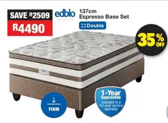 OK Furniture Edblo 137cm Espresso Base Set offer