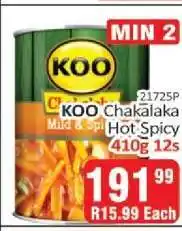 KitKat Cash and Carry KOO Chakalaka Hot & Spicy 410g 12s offer