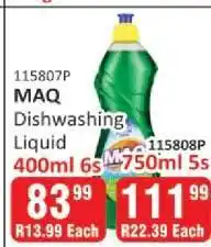 KitKat Cash and Carry MAQ Dishwashing Liquid 400ml 6s offer