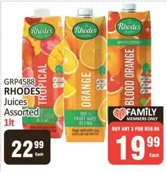 KitKat Cash and Carry RHODES Juices Assorted 1lt offer