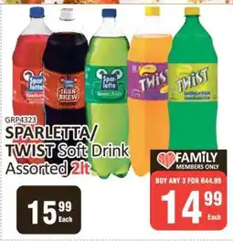 KitKat Cash and Carry SPAR LETTA/TWIST Soft Drink Assorted 2lt offer