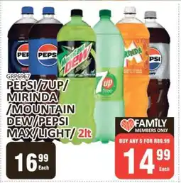 KitKat Cash and Carry Pepsi/7UP/Mirinda/Mountain Dew/Pepsi Max/Light 2lt offer