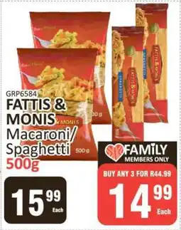 KitKat Cash and Carry Fattis & Monis Macaroni/Spaghetti 500g offer