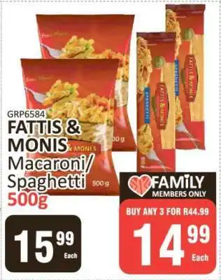 KitKat Cash and Carry Fattis & Monis Macaroni/Spaghetti 500g offer