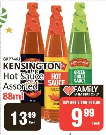 KitKat Cash and Carry KENSINGTON Hot Sauce Assorted 88ml offer