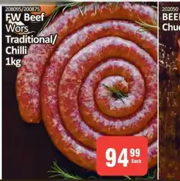 KitKat Cash and Carry FW Beef Wors Traditional/Chilli 1kg offer