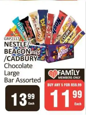 KitKat Cash and Carry NESTLE/BEACON/CADBURY Chocolate Large Bar Assorted offer