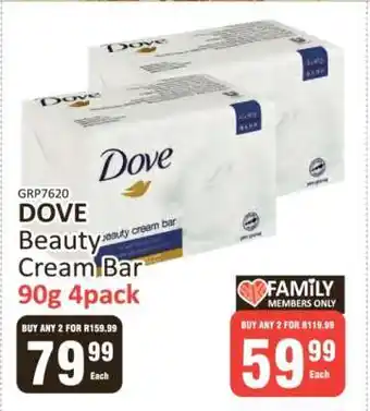 KitKat Cash and Carry DOVE Beauty Cream Bar 90g 4pack offer