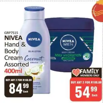 KitKat Cash and Carry NIVEA Hand & Body Cream Assorted 400ml offer