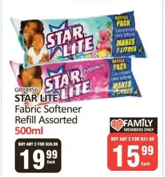 KitKat Cash and Carry STAR LITE Fabric Softener Refill Assorted 500ml offer
