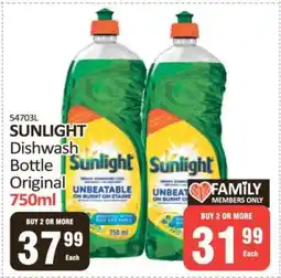 KitKat Cash and Carry SUNLIGHT Dishwash Bottle Original 750ml offer