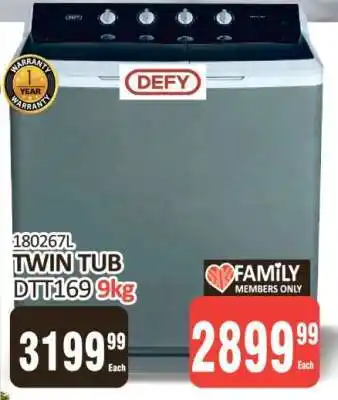 KitKat Cash and Carry DEFY TWIN TUB DTT169 9kg offer