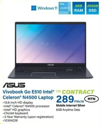 Incredible Connection ASUS Vivobook Go E510 Intel Celeron N4500 Laptop offer