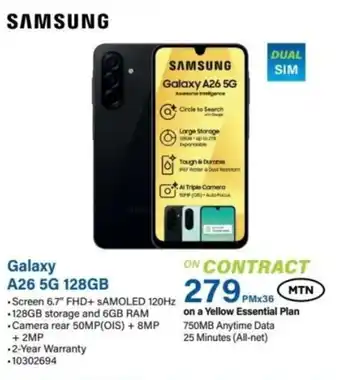 Incredible Connection Samsung Galaxy A26 5G 128GB offer