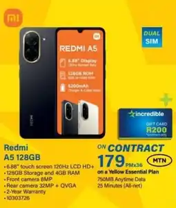 Incredible Connection Redmi A5 128GB offer