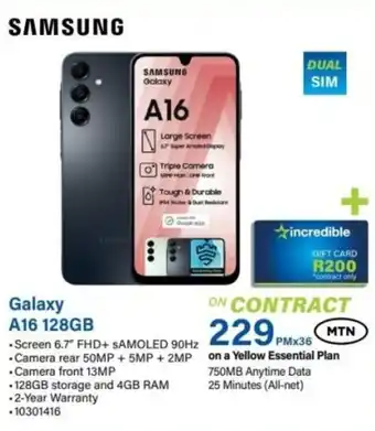 Incredible Connection Samsung Galaxy A16 128GB offer