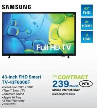 Incredible Connection Samsung 43-inch FHD Smart TV-43F6000F offer