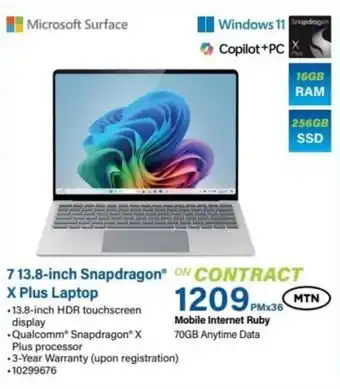 Incredible Connection Microsoft Surface 713.8-inch Snapdragon X Plus Laptop offer