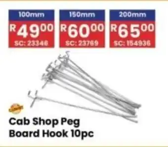 Africa Cash and Carry Cab Shop Peg Board Hook offer