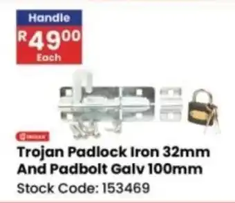 Africa Cash and Carry Trojan Padlock Iron And Padbolt Galv offer
