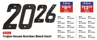 Africa Cash and Carry Trojan House Number Black offer
