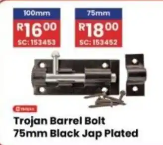 Africa Cash and Carry Trojan Barrel Bolt Black Jap Plated offer
