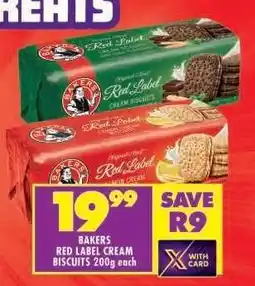 Shoprite BAKERS RED LABEL CREAM BISCUITS 200g each offer