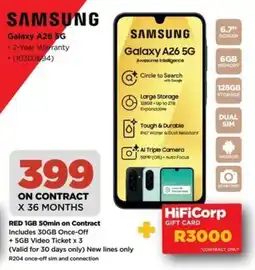 HiFi Corp Samsung Galaxy A26 5G offer