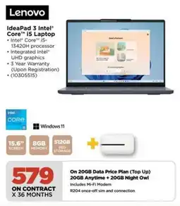HiFi Corp Lenovo IdeaPad 3 Intel Core i5 Laptop offer