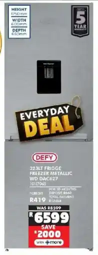 Russells Defy fridge freezer metallic offer