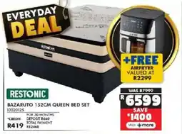 Russells Restonic bazaruto 152cm queen bed set offer
