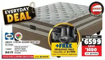 Russells Sealy argo 152cm queen bed set offer