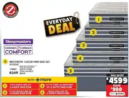 Russells Sleepmasters brooklyn 152cm firm bed set offer