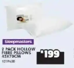 Russells Sleepmasters hollow fibre pillows offer