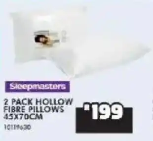 Russells Sleepmasters hollow fibre pillows offer