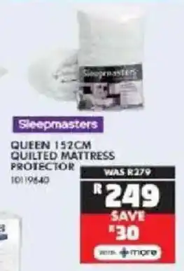 Russells Sleepmasters queen 152cm quilted mattress protector offer