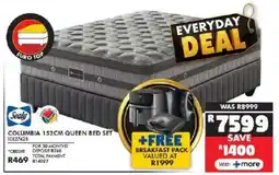 Russells Sealy columbia 152cm queen bed set offer