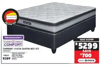 Russells Sleepmasters supreme 152cm queen bed set offer
