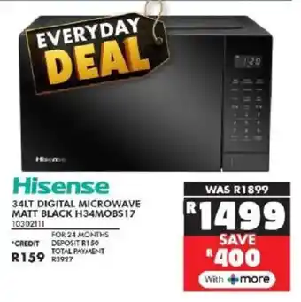 Russells Hisense digital microwave matt black offer