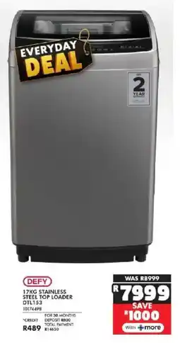 Russells Defy stainless steel top loader offer