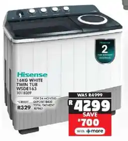 Russells Hisense white twin tub offer