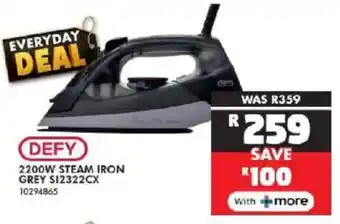 Russells Defy 2200w steam iron offer