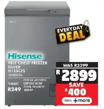 Russells Hisense chest freezer silver offer