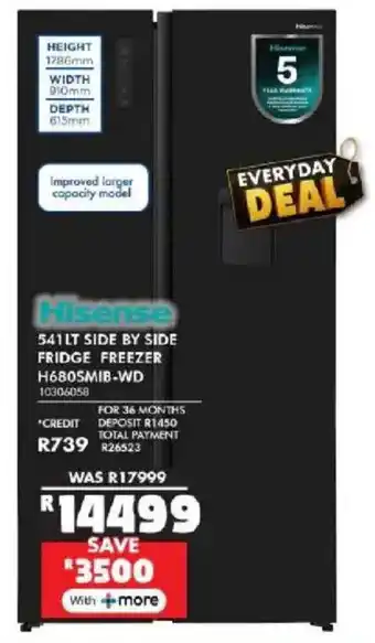 Russells Hisense side by side fridge offer