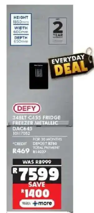 Russells Defy c455 fridge freezer metallic offer