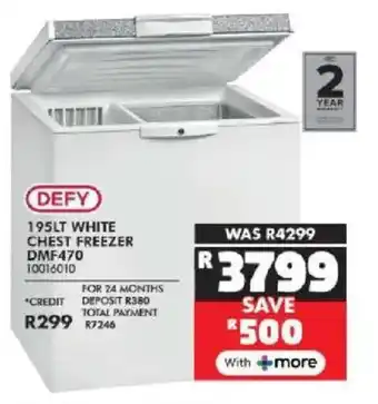 Russells Defy white chest freezer offer